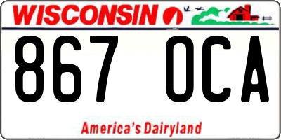 WI license plate 867OCA