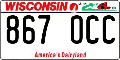 WI license plate 867OCC
