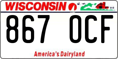 WI license plate 867OCF