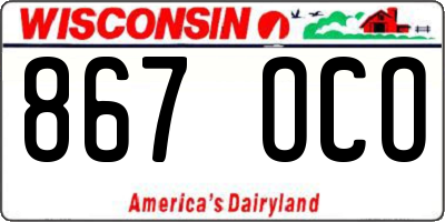WI license plate 867OCO
