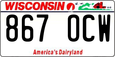WI license plate 867OCW