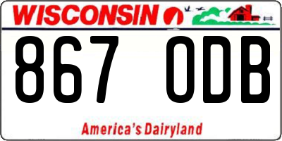 WI license plate 867ODB