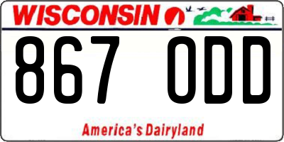 WI license plate 867ODD