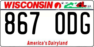 WI license plate 867ODG