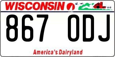 WI license plate 867ODJ