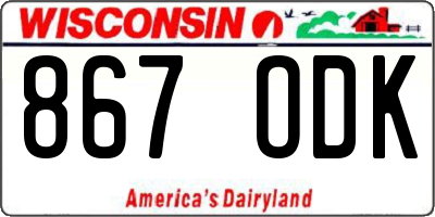WI license plate 867ODK