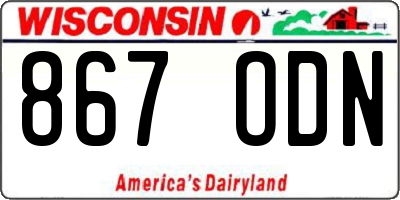 WI license plate 867ODN