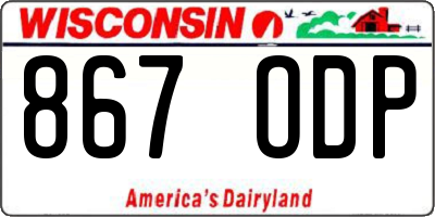 WI license plate 867ODP
