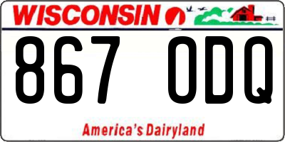 WI license plate 867ODQ
