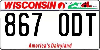 WI license plate 867ODT