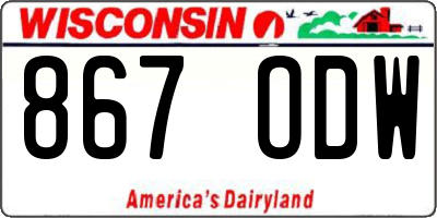 WI license plate 867ODW