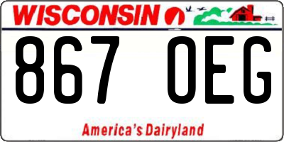 WI license plate 867OEG