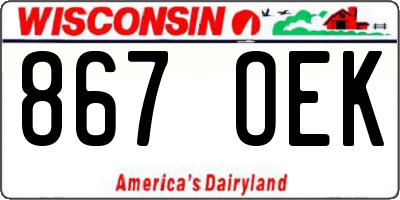 WI license plate 867OEK