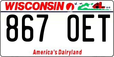 WI license plate 867OET