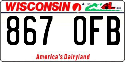 WI license plate 867OFB