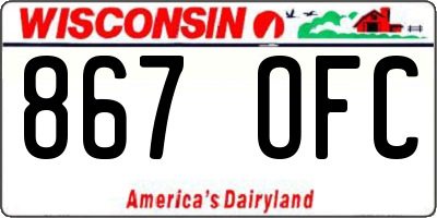 WI license plate 867OFC