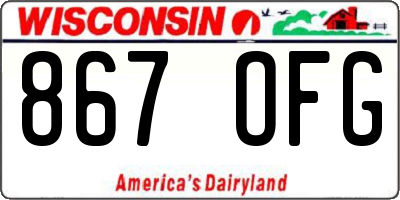 WI license plate 867OFG