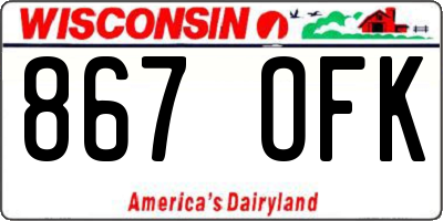 WI license plate 867OFK