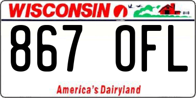 WI license plate 867OFL