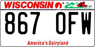 WI license plate 867OFW