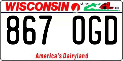 WI license plate 867OGD