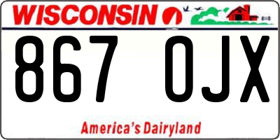 WI license plate 867OJX