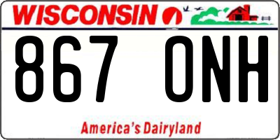 WI license plate 867ONH
