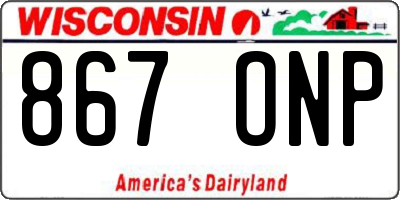 WI license plate 867ONP