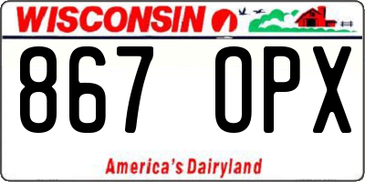 WI license plate 867OPX