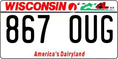 WI license plate 867OUG
