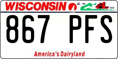 WI license plate 867PFS