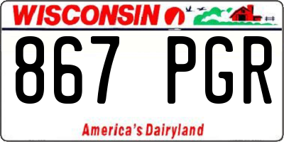 WI license plate 867PGR