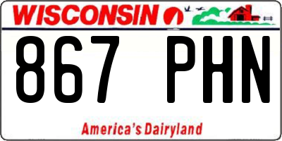 WI license plate 867PHN