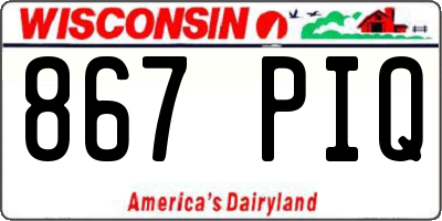 WI license plate 867PIQ