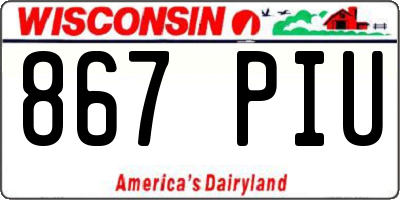 WI license plate 867PIU