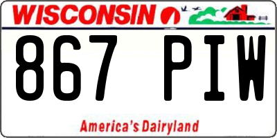 WI license plate 867PIW