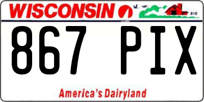 WI license plate 867PIX