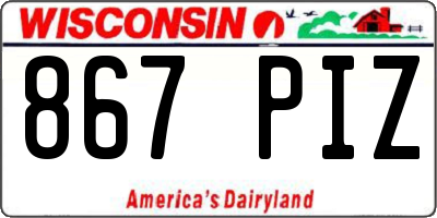 WI license plate 867PIZ