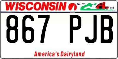 WI license plate 867PJB