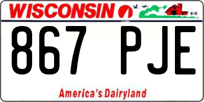 WI license plate 867PJE