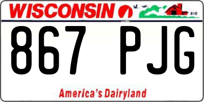 WI license plate 867PJG