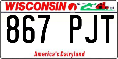 WI license plate 867PJT