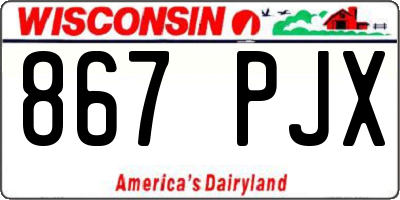 WI license plate 867PJX