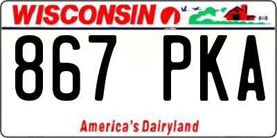 WI license plate 867PKA