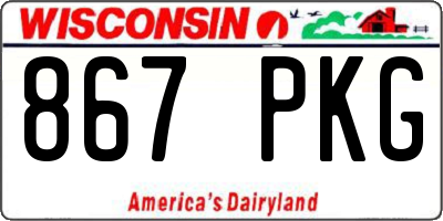 WI license plate 867PKG