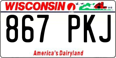 WI license plate 867PKJ
