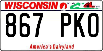 WI license plate 867PKO