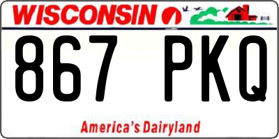 WI license plate 867PKQ