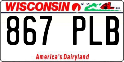 WI license plate 867PLB