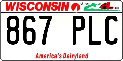 WI license plate 867PLC